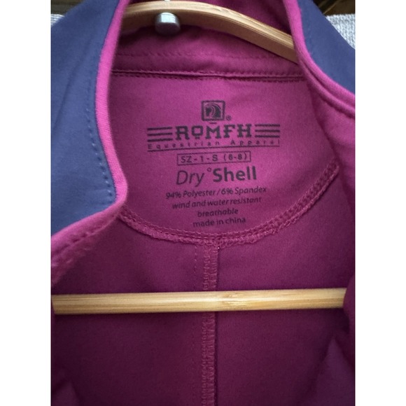 ROMFH Equestrian Dry Shell Full Zip Riding Vest Small 6-8 Blue & Berry‎ Womens - Picture 2 of 6